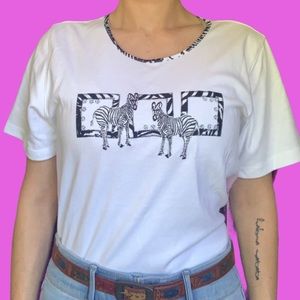 Vintage NWT Embroidered Zebra Alfred Dunner